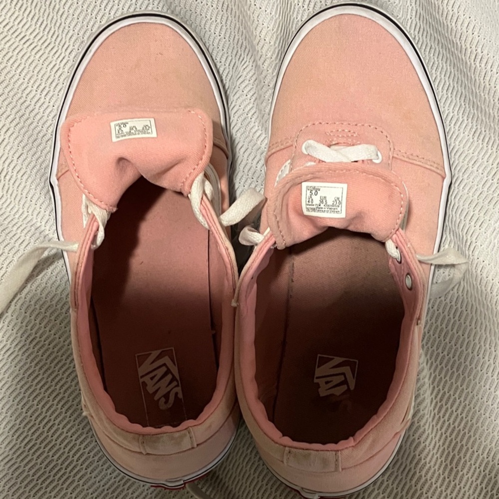 Vans Women's Blush Pink Canvas Sneakers - Picture 3 of 9